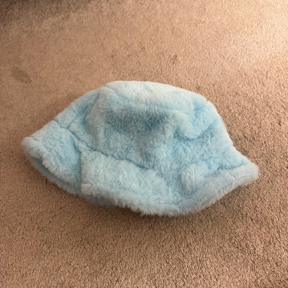 Fluffy Blue Kids Bucket Hat